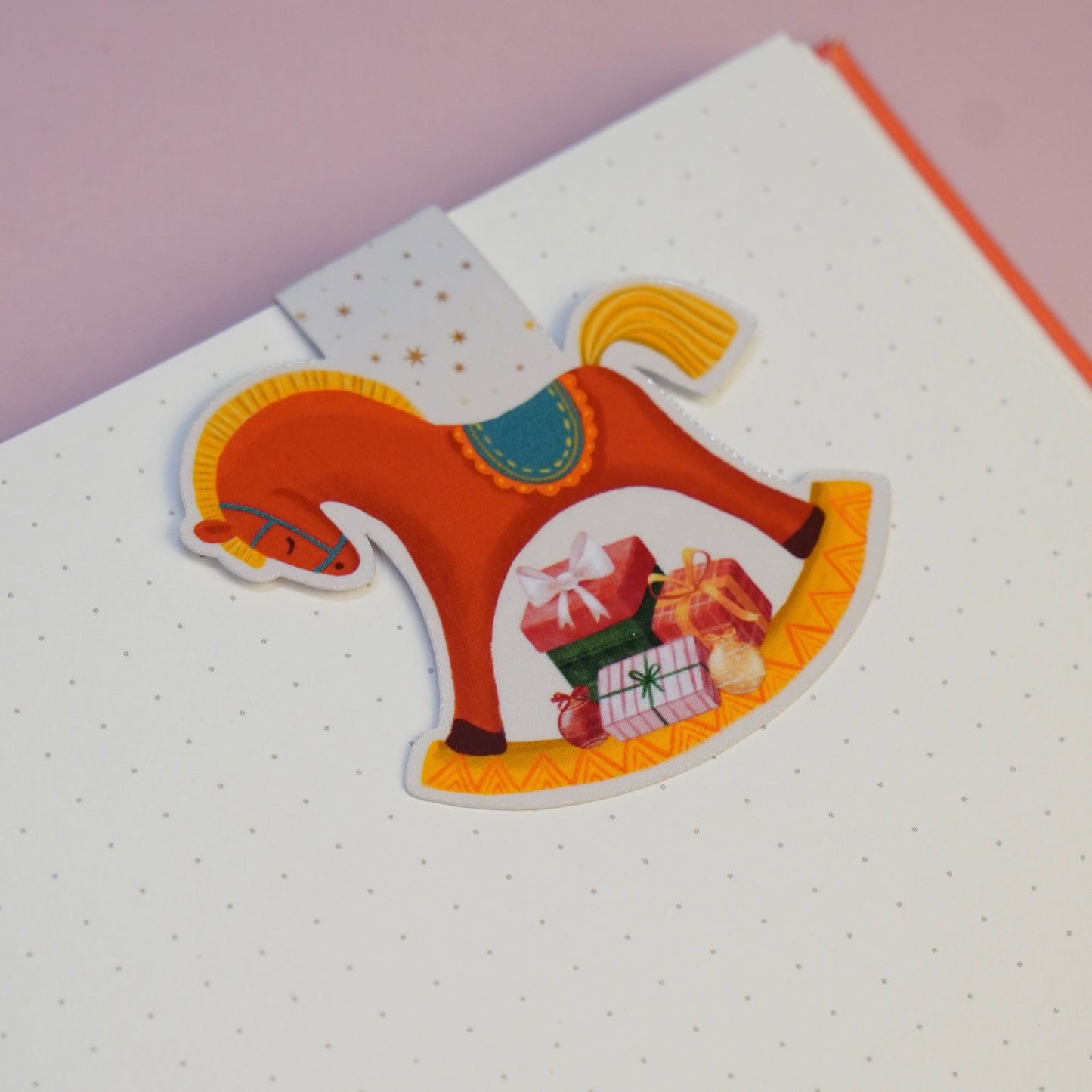 Lesezeichen mit Magnet "Schaukelpferd"