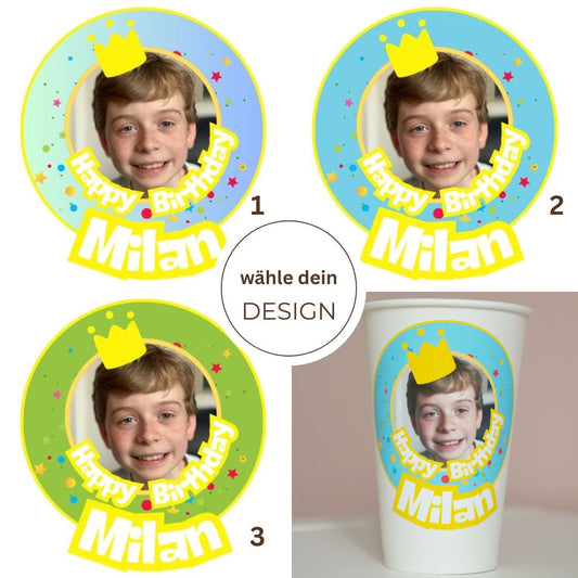 personalisierte Aufkleber "Happy Birthday"