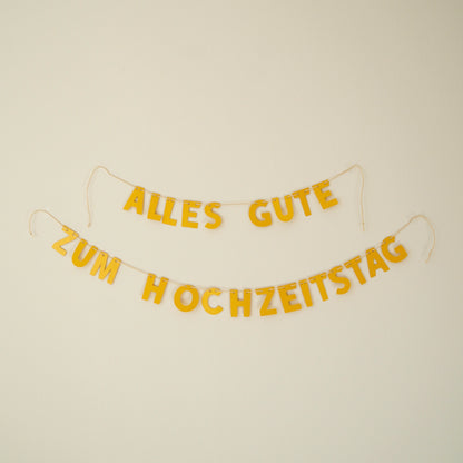 Girlande "Alles Gute zum Hochzeitstag" in Gold