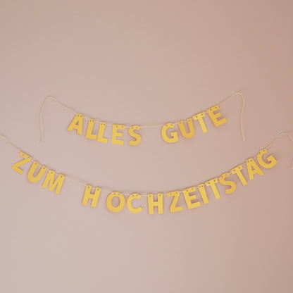 Girlande "Alles Gute zum Hochzeitstag" in Gold