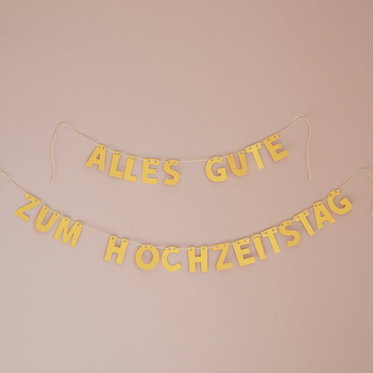 Girlande "Alles Gute zum Hochzeitstag" in Gold