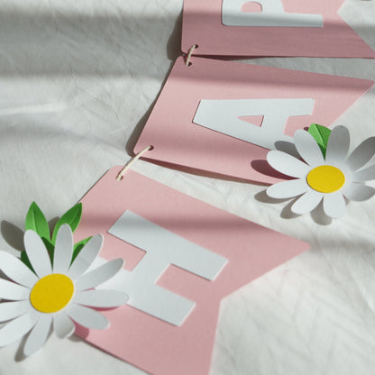 Girlande "Happy Birthday" Rosa – personalisierbar mit Namen