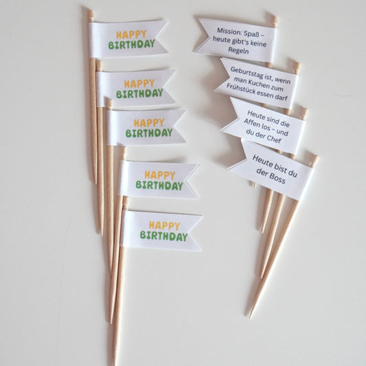 Spieße "Happy Birthday"