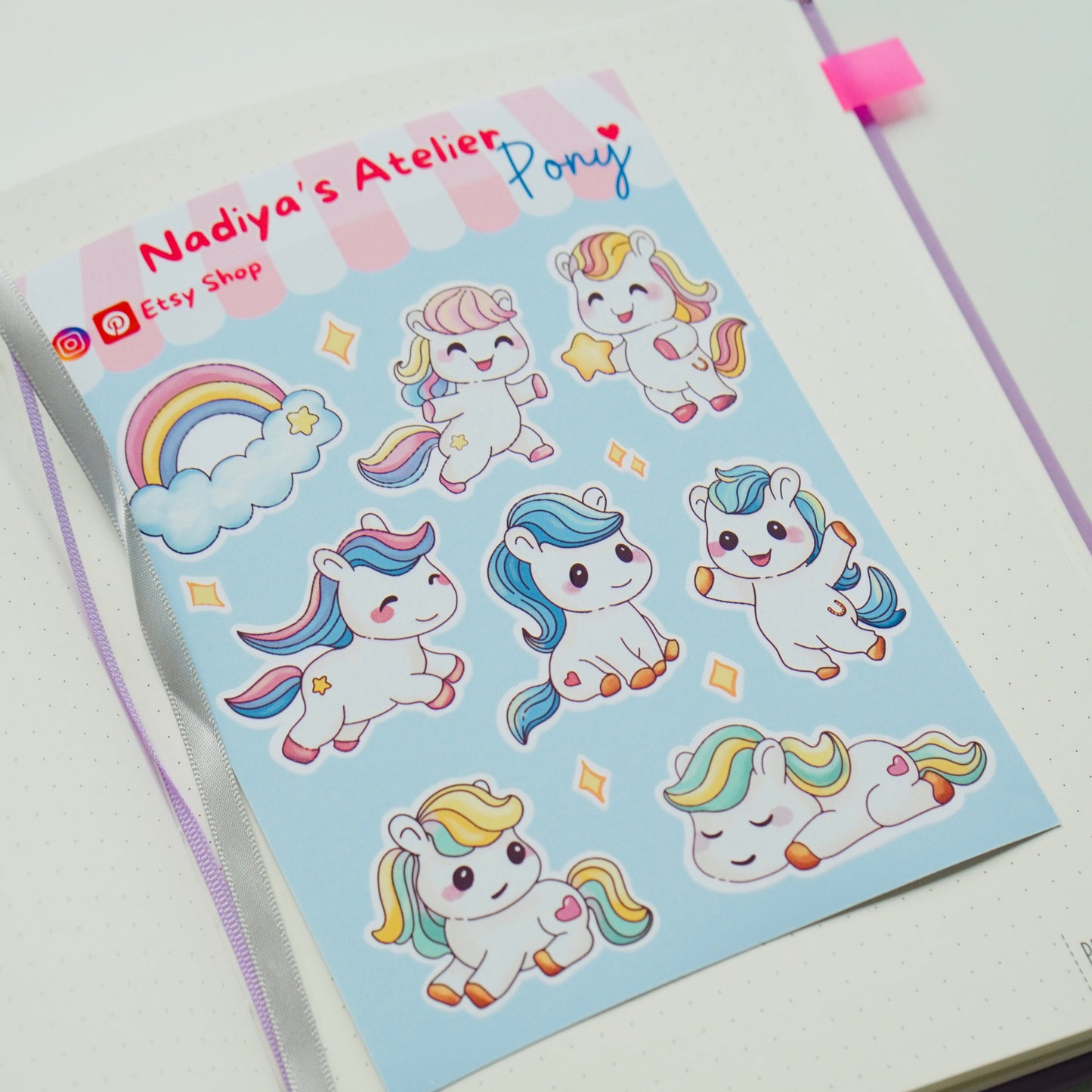 Bundles Sticker & Magnet-Lesezeichen  aus der Kollektion "Pony"