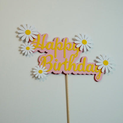 Kuchen Topper "Blumen" weiß