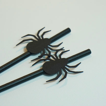 12 Strohhalme "Halloween" schwarz
