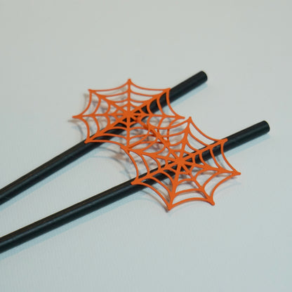 12 Strohhalme "Halloween" schwarz