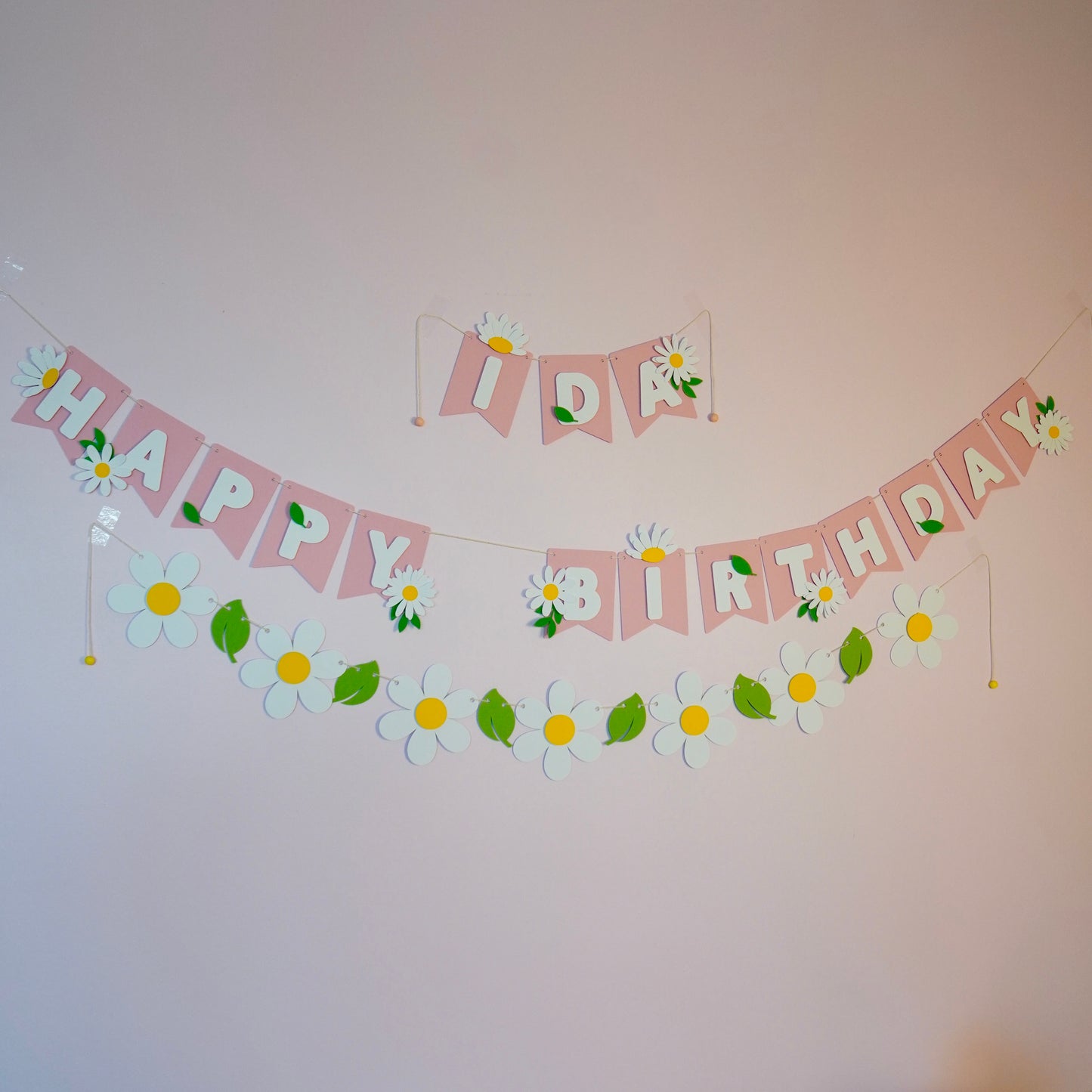 Girlande "Blumen" weiß