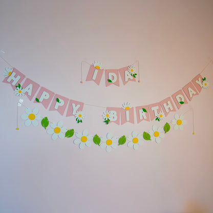 Girlande "Blumen" weiß