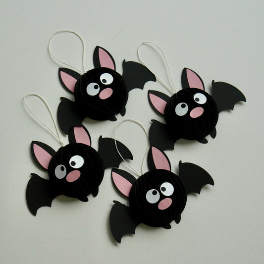 Wabenfigur Fledermaus im 2-er Set - schwarz