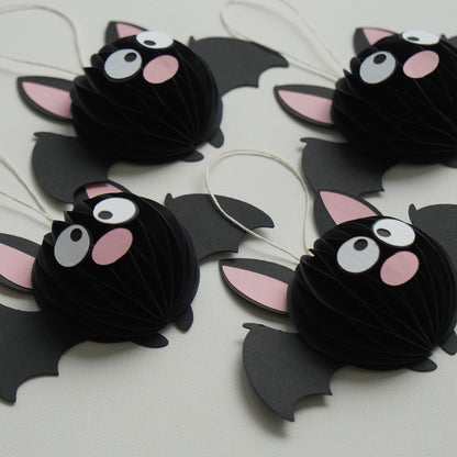 Wabenfigur Fledermaus im 2-er Set - schwarz