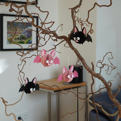 Wabenfigur Fledermaus im 2-er Set - schwarz