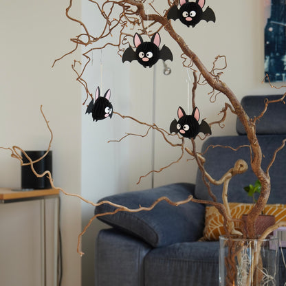 Wabenfigur Fledermaus im 2-er Set - schwarz