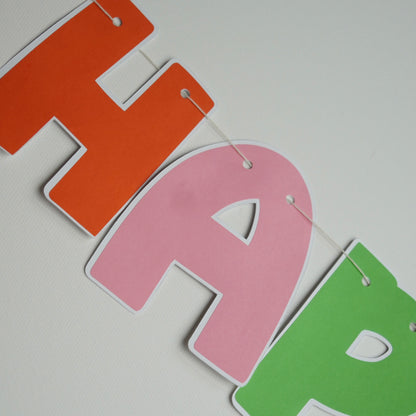 "Happy Birthday" Girlande in pastell