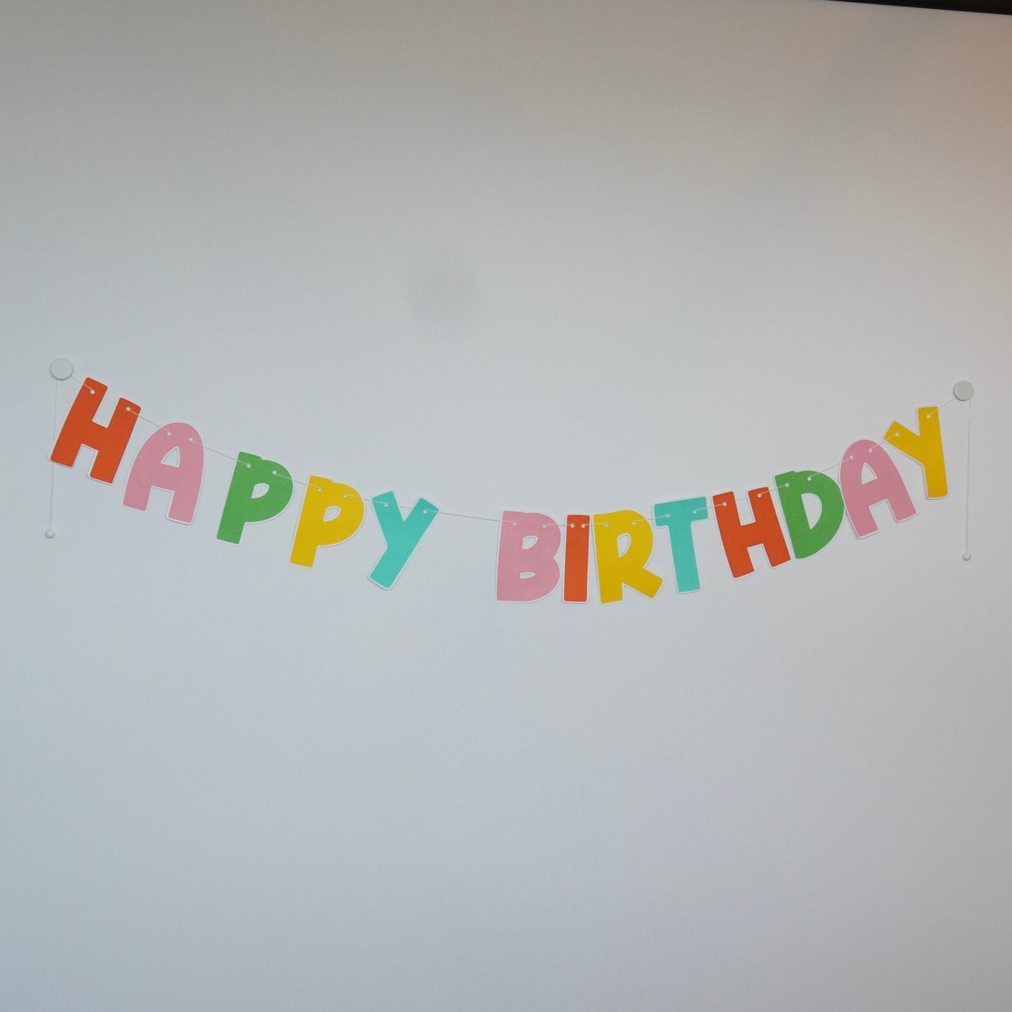 "Happy Birthday" Girlande in pastell