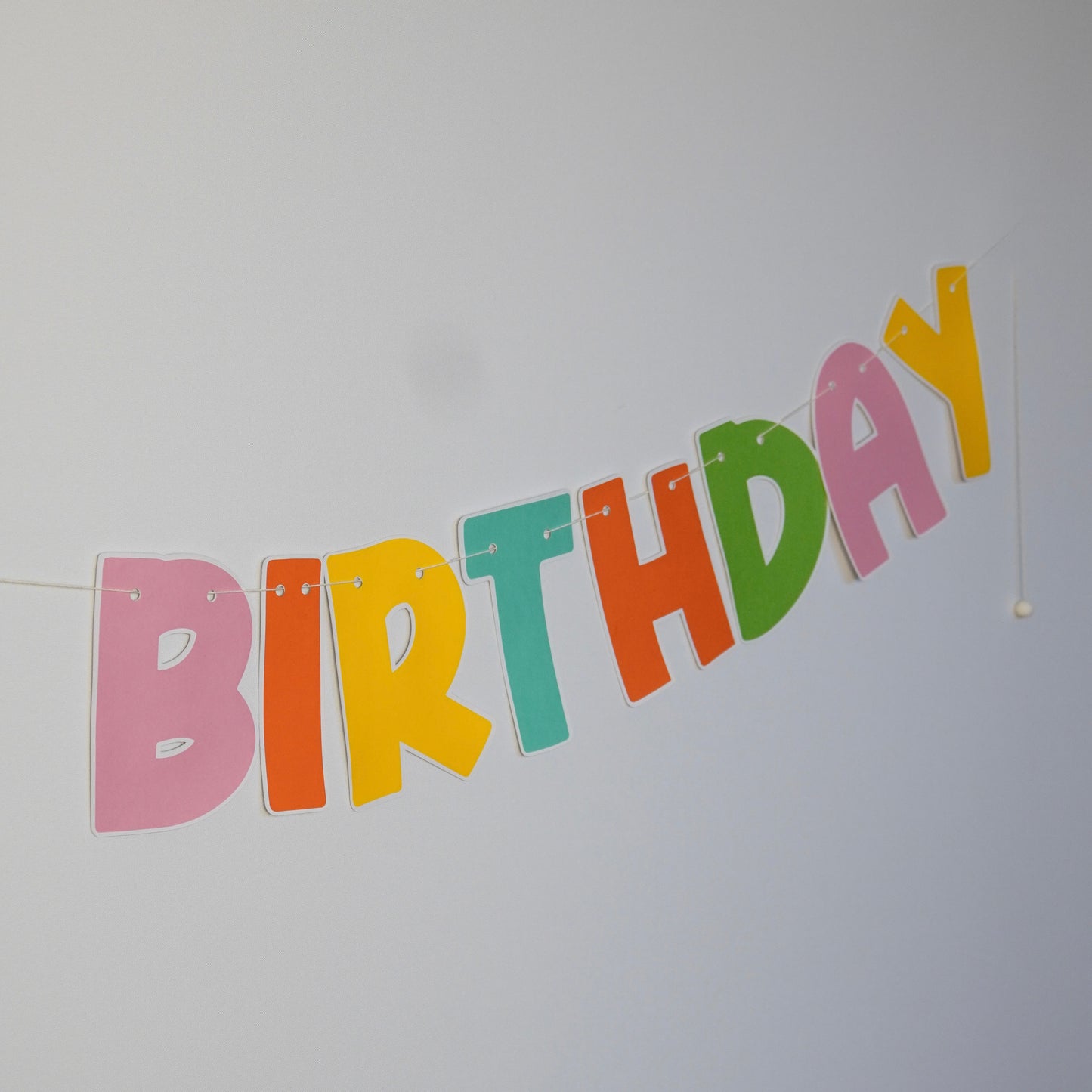 "Happy Birthday" Girlande in pastell