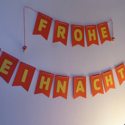 Girlande "Frohe Weihnachten" rot