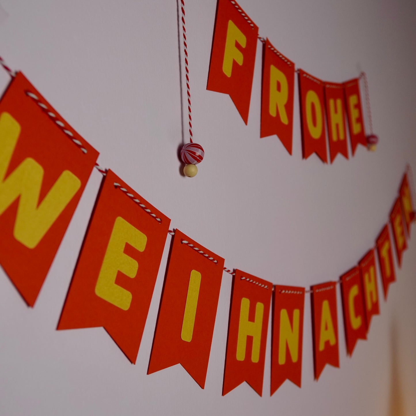 Girlande "Frohe Weihnachten" rot