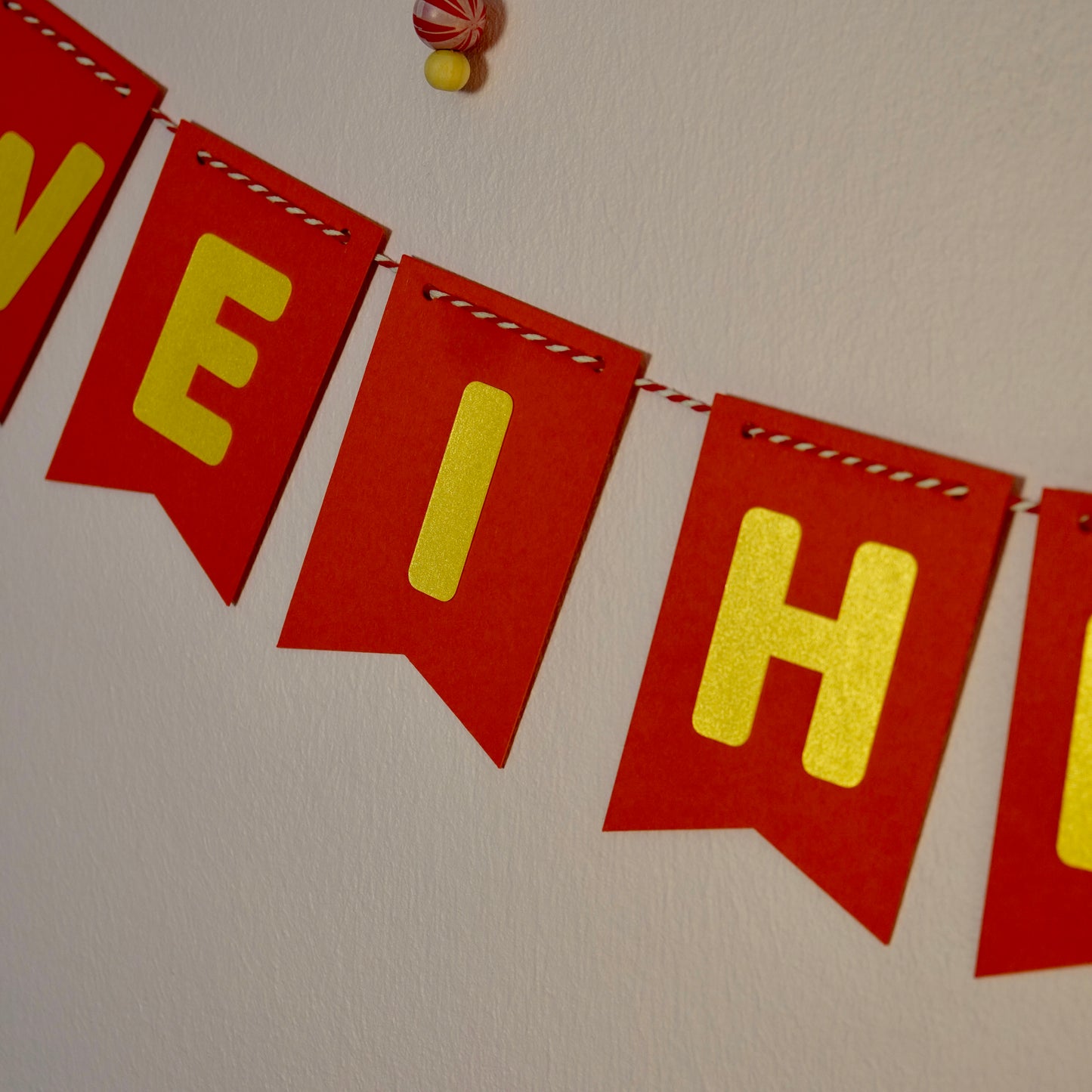 Girlande "Frohe Weihnachten" rot