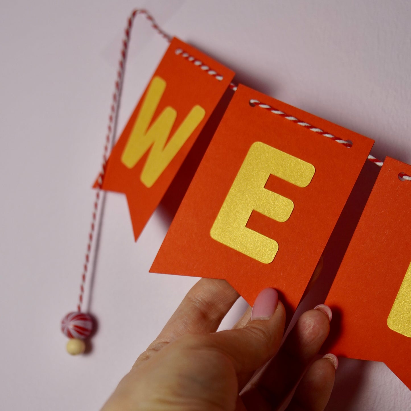 Girlande "Frohe Weihnachten" rot