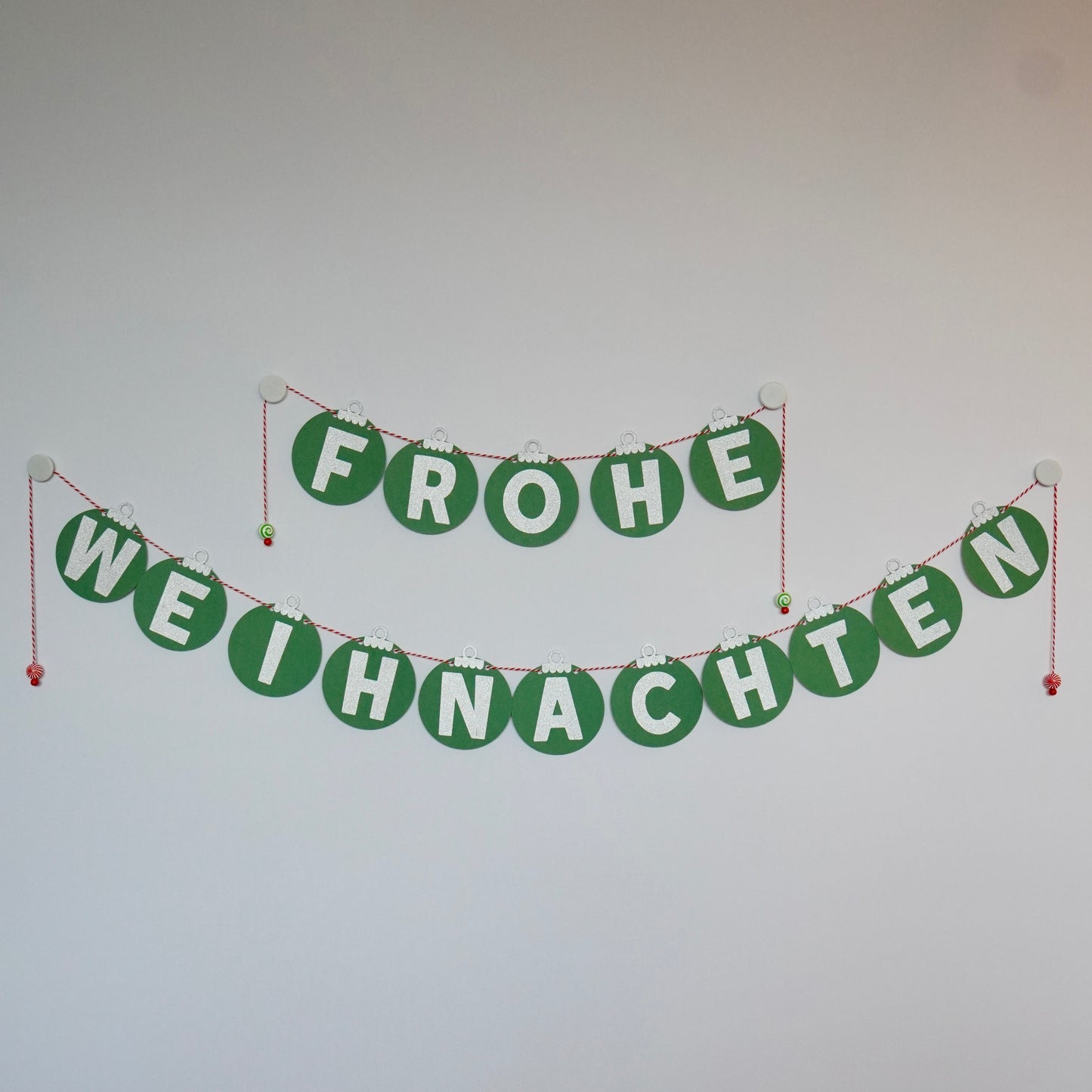 Girlande "Frohe Weihnachten" in Grün