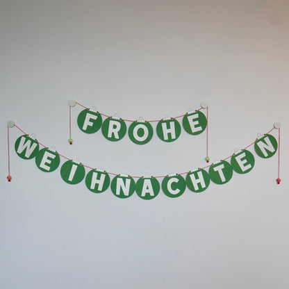 Girlande "Frohe Weihnachten" in Grün