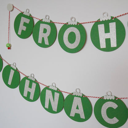 Girlande "Frohe Weihnachten" in Grün