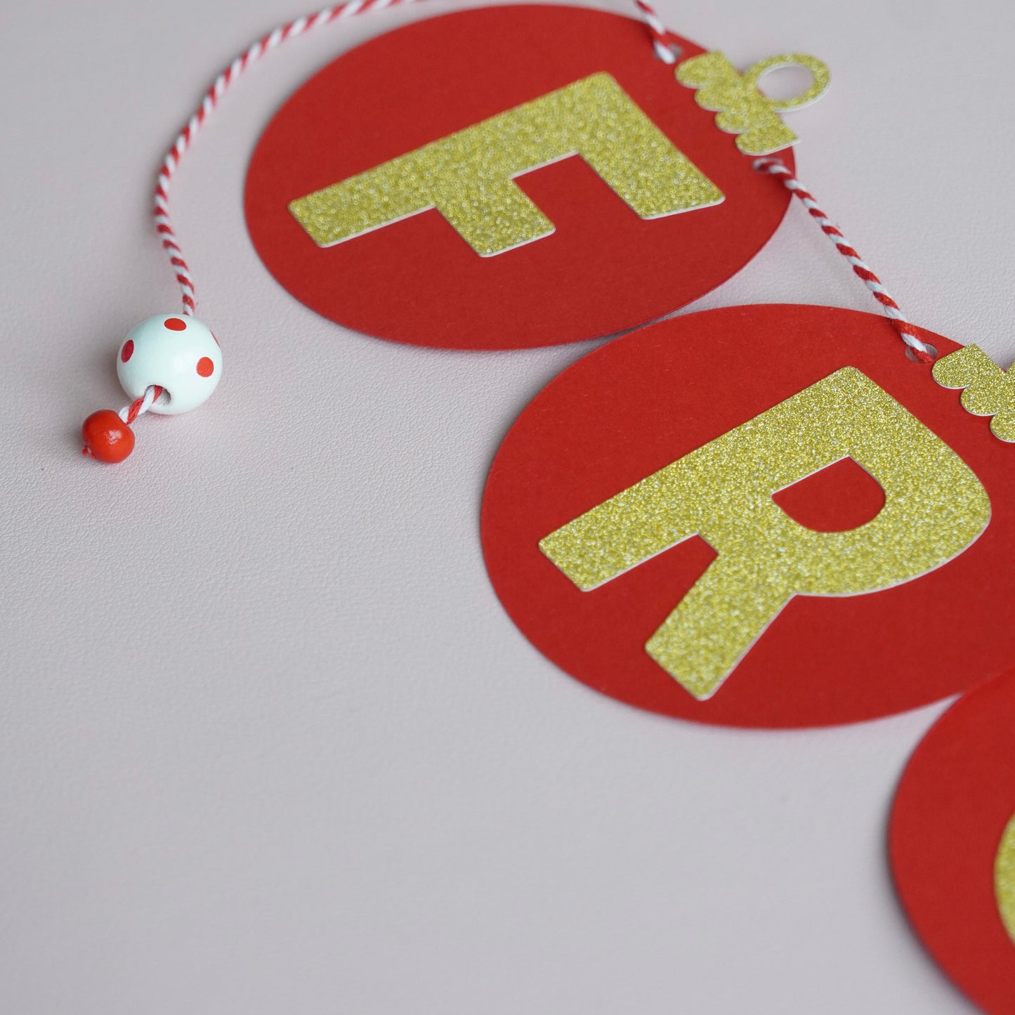 Girlande "frohe Weihnachten" in rot