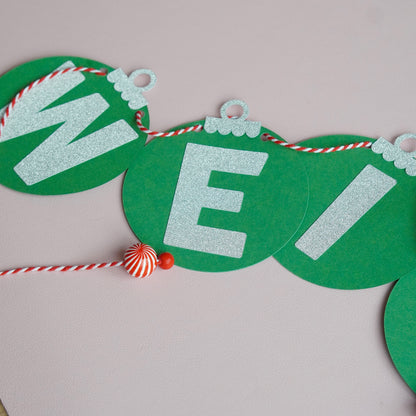 Girlande "Frohe Weihnachten" in Grün