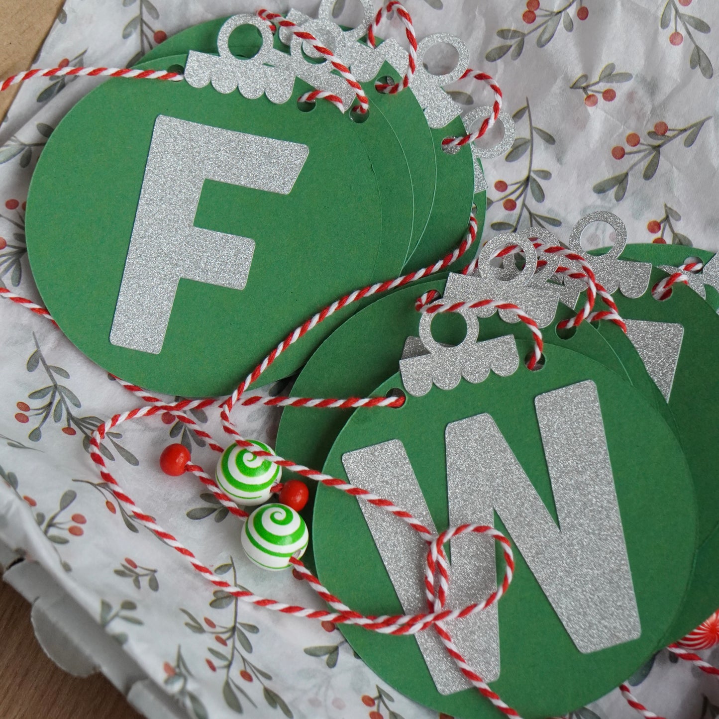 Girlande "Frohe Weihnachten" in Grün