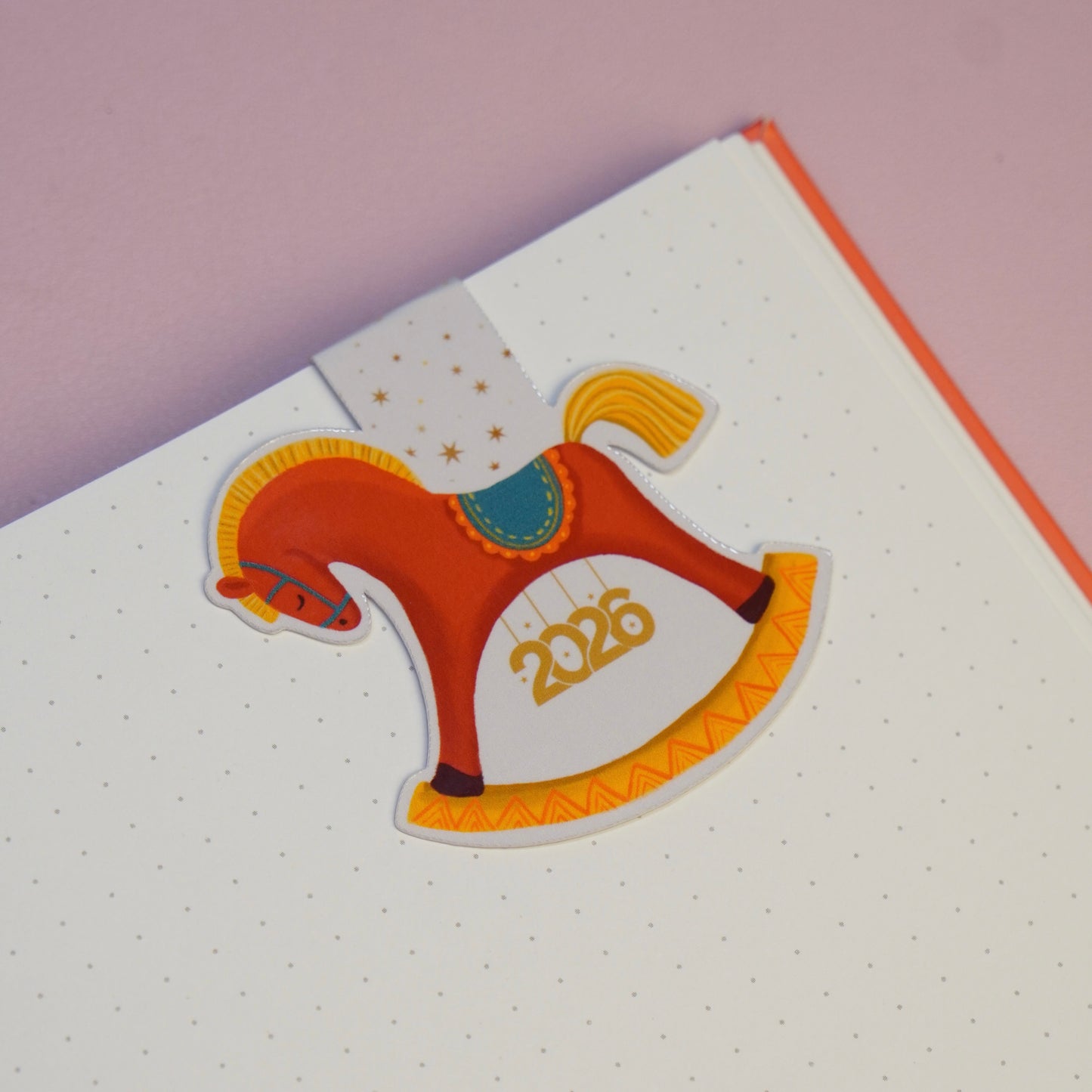 Lesezeichen mit Magnet "Schaukelpferd"