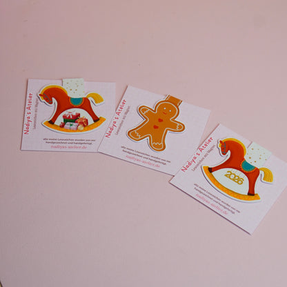 Lesezeichen mit Magnet "Lebkuchenmann"