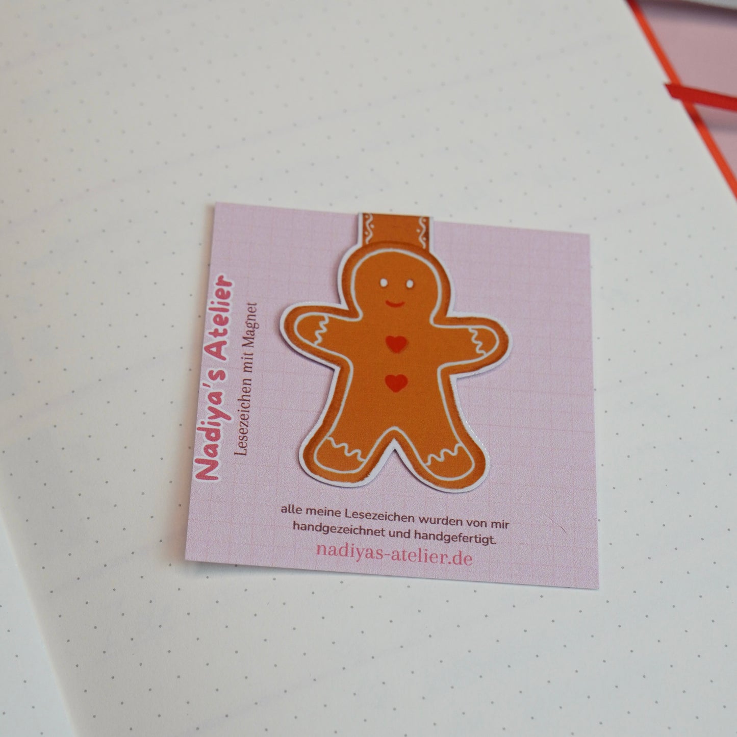 Lesezeichen mit Magnet "Lebkuchenmann"