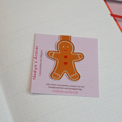 Lesezeichen mit Magnet "Lebkuchenmann"