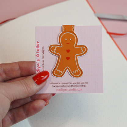 Lesezeichen mit Magnet "Lebkuchenmann"