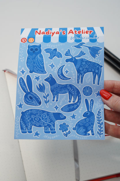 Sticker Sheet "Winterzauber" –Tiersticker Folklore