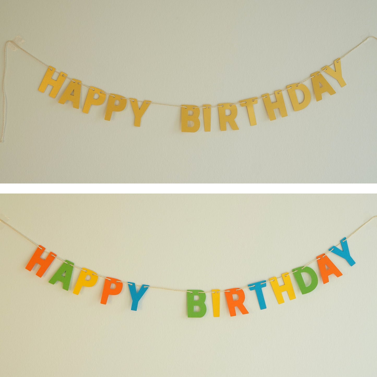 Girlande "Happy Birthday" bunt / Gold