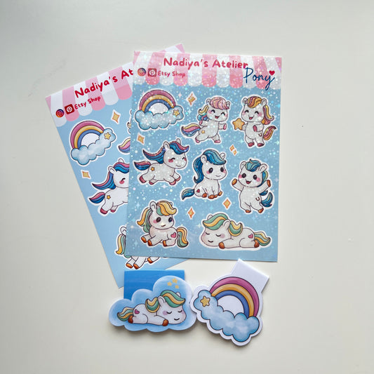 Bundles Sticker & Magnet-Lesezeichen  aus der Kollektion "Pony"