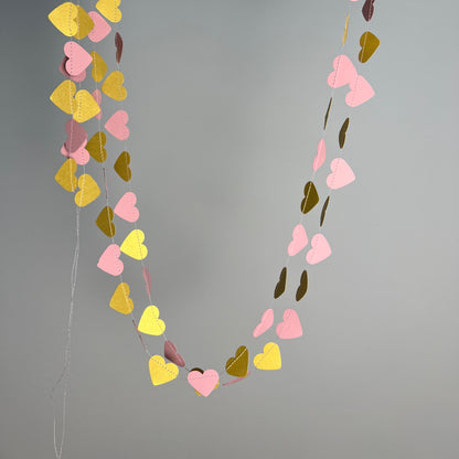 Girlande "Herzen" gold-rosa