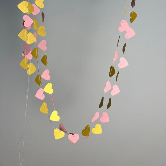 Girlande "Herzen" gold-rosa
