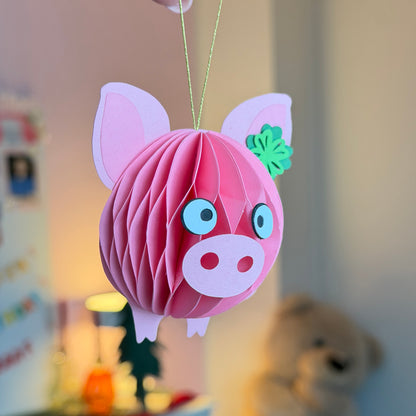 Wabenfigur Glücksschweinchen in 2-er Set - rosa