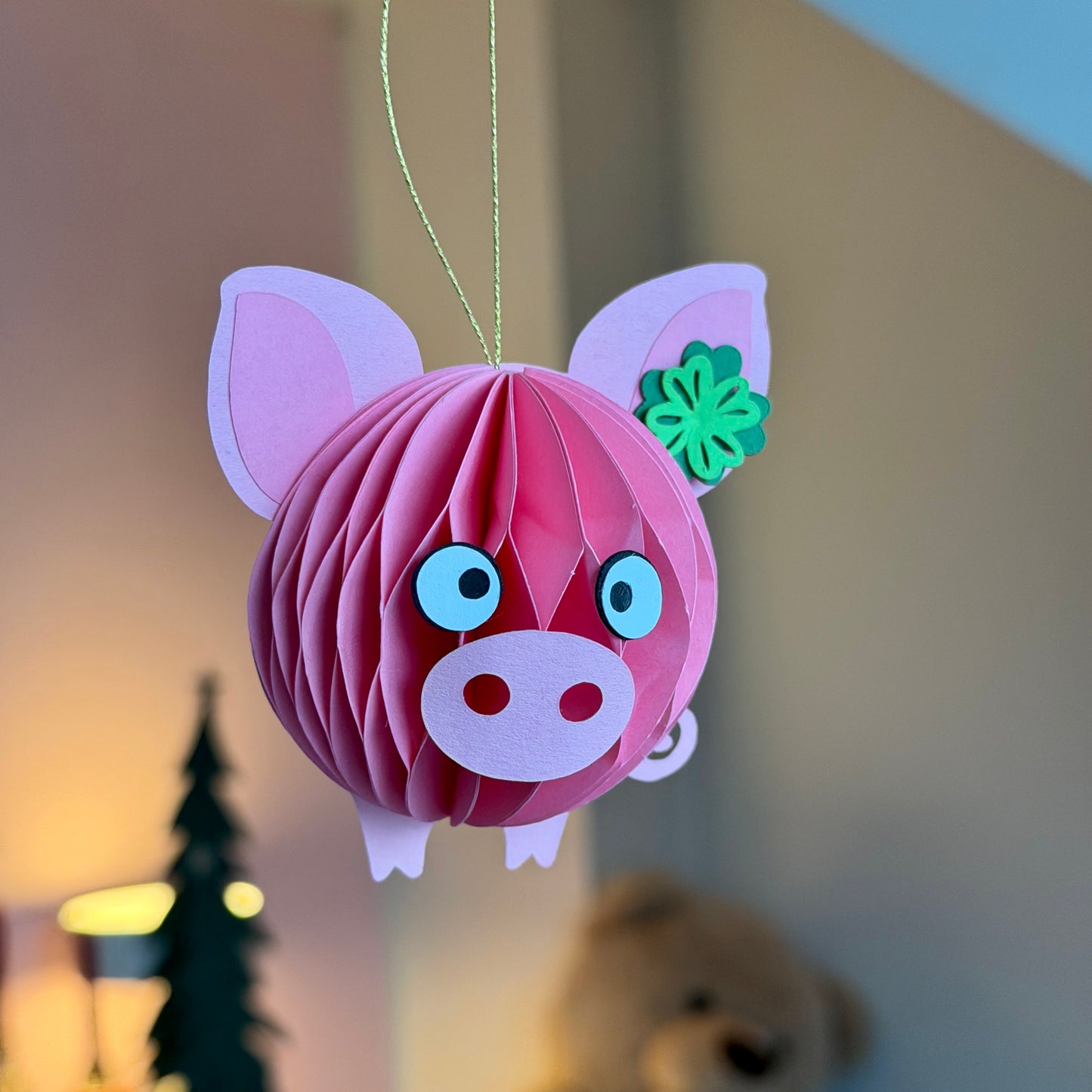 Wabenfigur Glücksschweinchen in 2-er Set - rosa