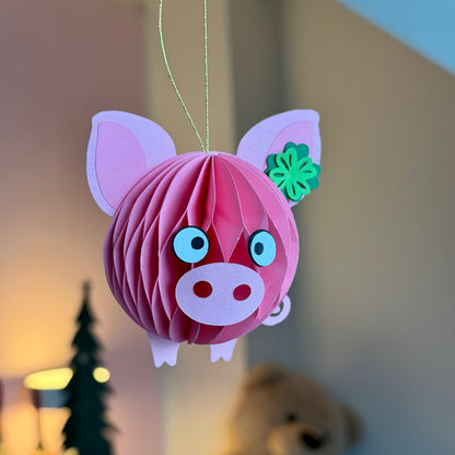 Wabenfigur Glücksschweinchen in 2-er Set - rosa