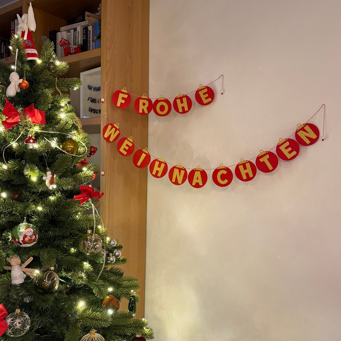 Girlande "frohe Weihnachten" in rot