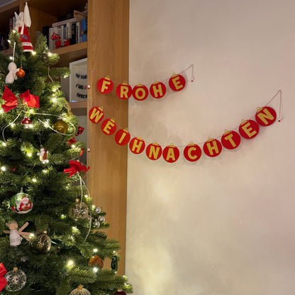 Girlande "frohe Weihnachten" in rot