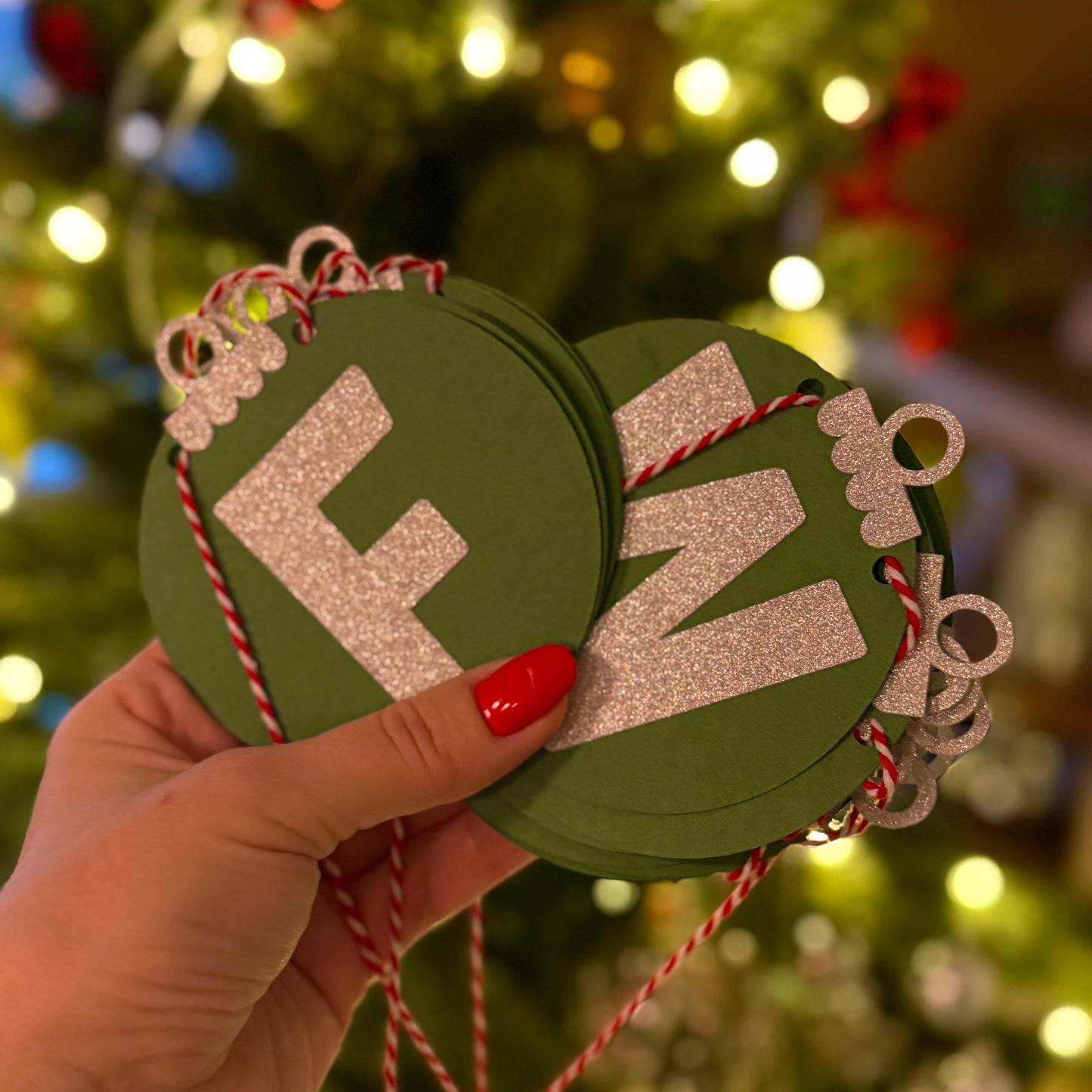 Girlande "Frohe Weihnachten" in Grün