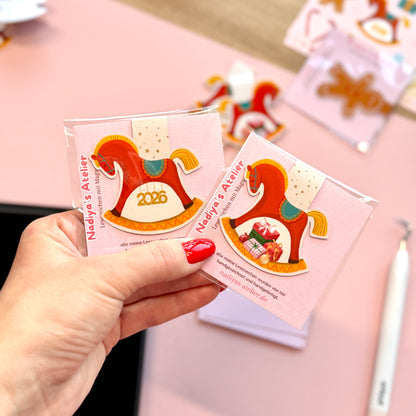 Lesezeichen mit Magnet "Schaukelpferd"