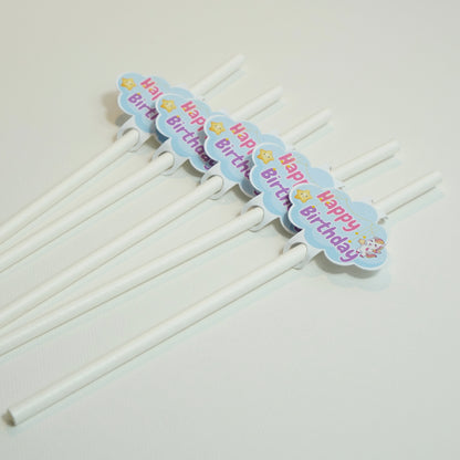 Strohhalme "Happy Birthday" Ponys 12-er Set