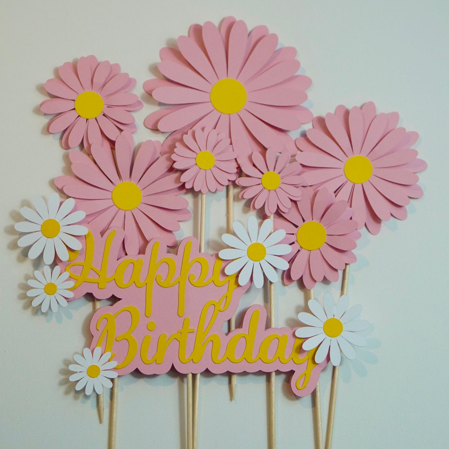 Kuchen Topper "Blumen" rosa