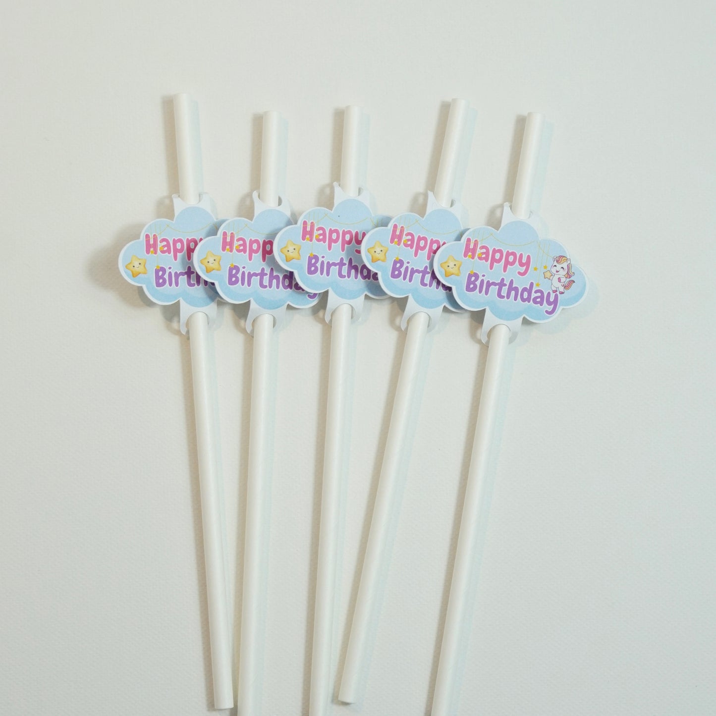 Strohhalme "Happy Birthday" Ponys 12-er Set